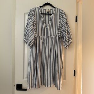 Universal Thread Goods Co Striped Cotton Puff‑Sleeve Dress – Size L
